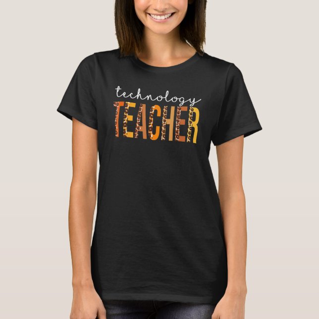 T-shirt Professeur de technologie Léopard Automne  Action  (Devant)