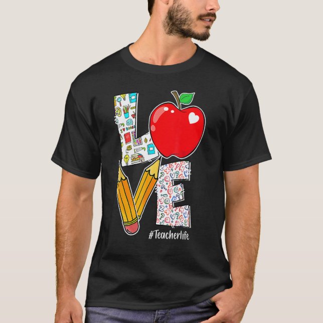 T-shirt Professeur de vie aimé Apple Pencil Appréciation d (Devant)