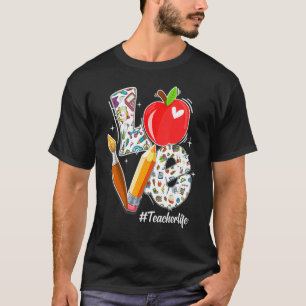 T-shirt Professeur de vie aimé Crayon Apple Professeur App
