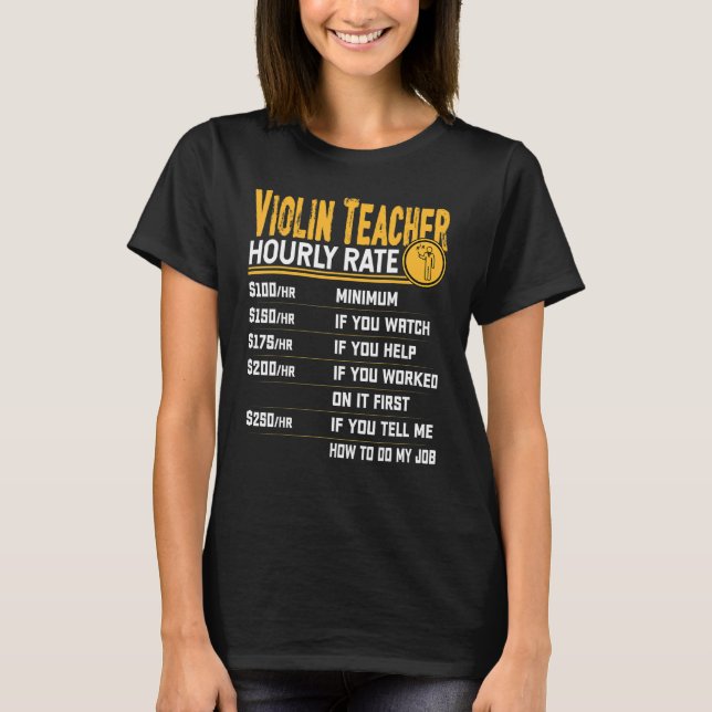 T-shirt Professeur de violon Horaire Noter Violinist Music (Devant)