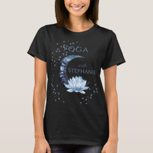 T-shirt Professeur de Yoga Fleur de Lotus Bleu Cours
