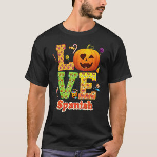 T-shirt Professeur d'espagnol d'amour Citrouille Halloween