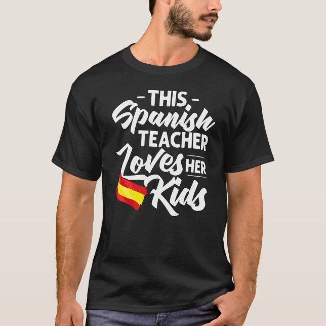 T-shirt Professeur d'espagnol Drapeau d'Espagne Leçon de l (Devant)