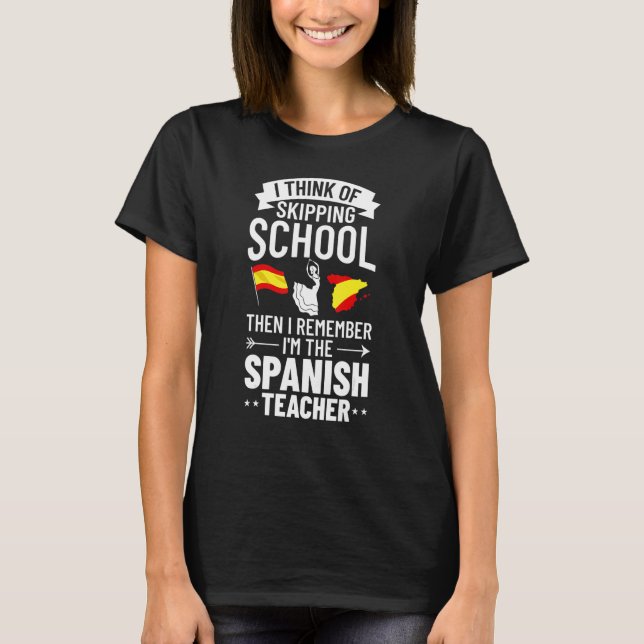 T-shirt Professeur d'espagnol Drapeau d'Espagne Leçon de l (Devant)