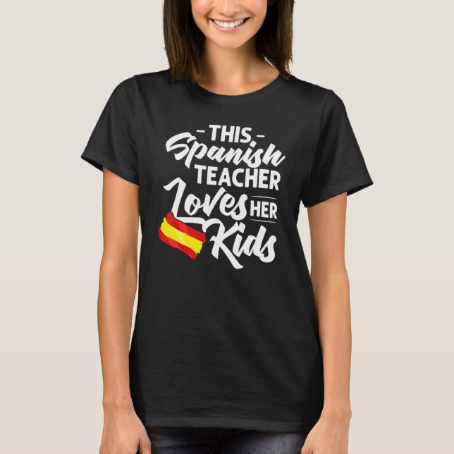 T-shirt Professeur d'espagnol Drapeau d'Espagne Leçon de l (Devant)