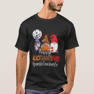 T-shirt Professeur d'espagnol Gnomes de Hallothanksmas heu