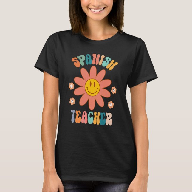 T-shirt Professeur d'espagnol Rainbow Retour à l'école App (Devant)