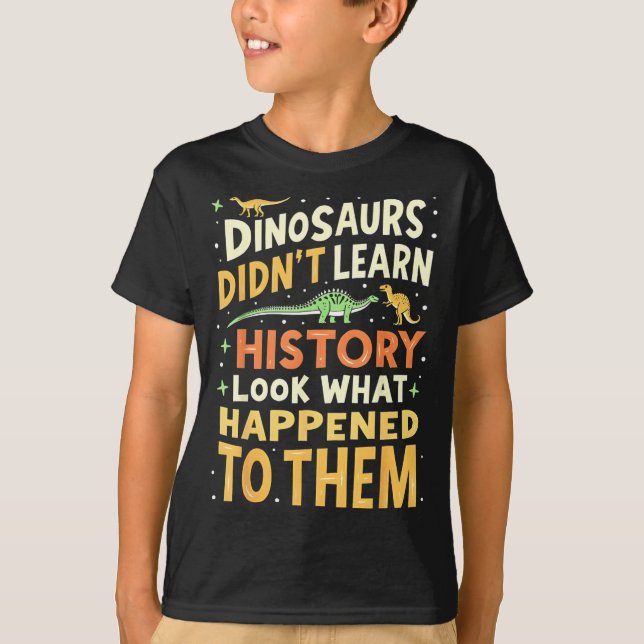 T-shirt Professeur d'études sociales de dinosaure drôle En (Devant)