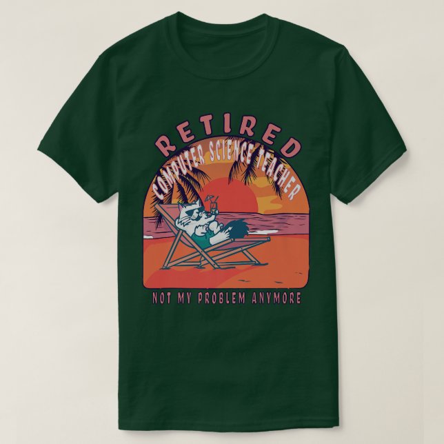 T-shirt Professeur d'informatique à la retraite Funny Ret  (Design devant)