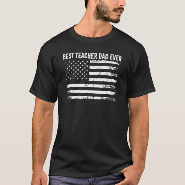 T-shirt Professeur Distingué Papa Américain Drapeau Hommes (Devant)