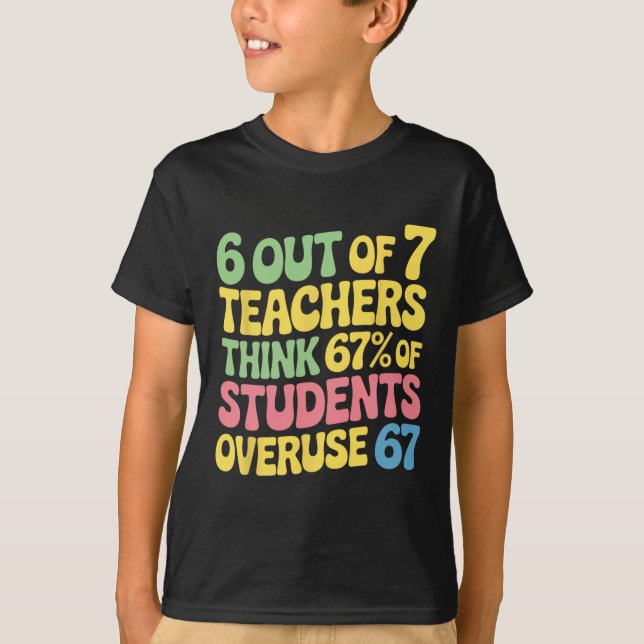 T-shirt Professeur Drôle Surutilisation 67 Enseignant 100  (Devant)