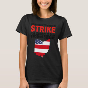 T-shirt Professeur École Columbus Drapeau Grève des enseig