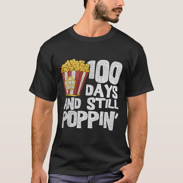 T-shirt Professeur École Étudiant Popcorn 100 Jours De L'É (Devant)