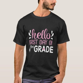 T-shirt Professeur élève retour à l'école bonjour premier