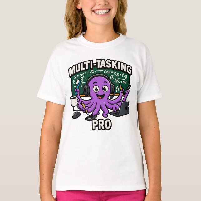 T-shirt Professeur en salle de classe Octopus multitâche (Devant)
