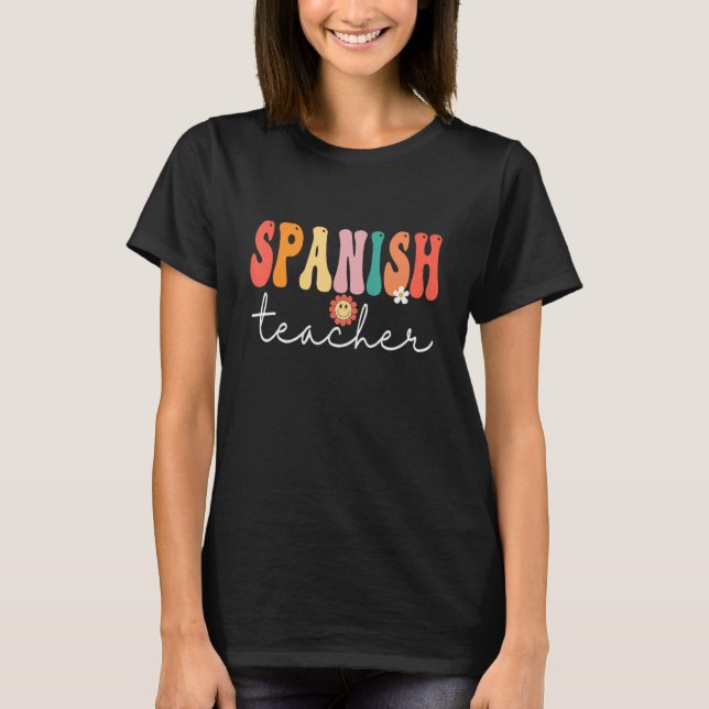 T-shirt Professeur espagnol Retro Femmes Super Joyeuses Pr (Devant)