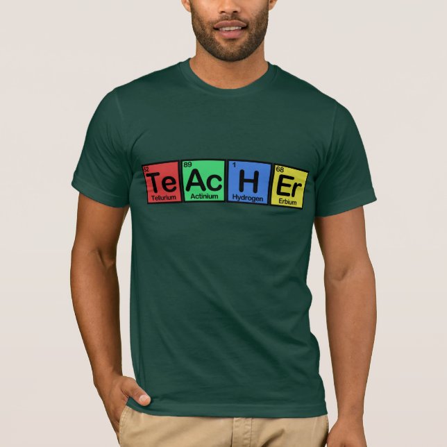 T-shirt Professeur fait de couleurs d'éléments (Devant)