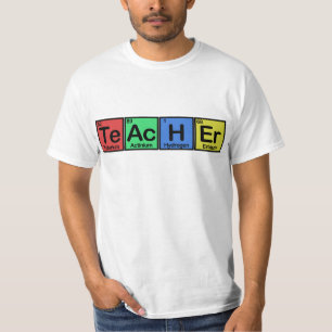 T-shirt Professeur fait de couleurs d'éléments
