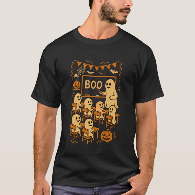 T-shirt Professeur fantôme d'Halloween enseignant Boo à un (Devant)