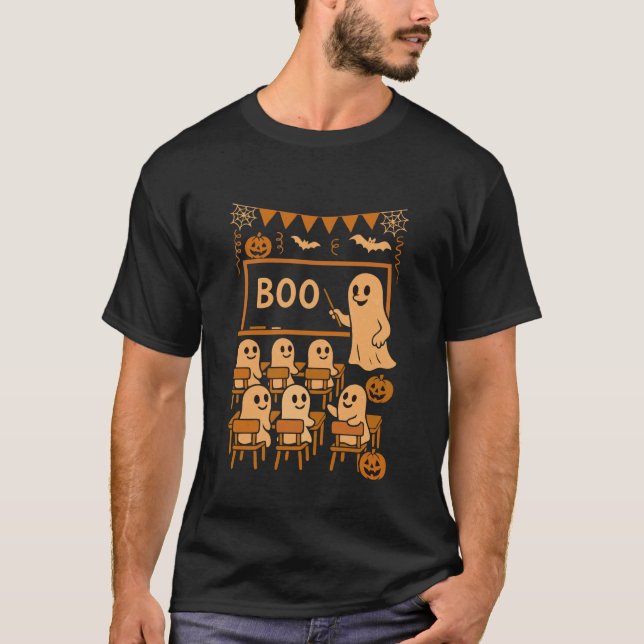 T-shirt Professeur fantôme drôle d'Halloween enseignant au (Devant)