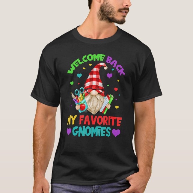 T-shirt Professeur Gnome Cute Bienvenue À L'École (Devant)