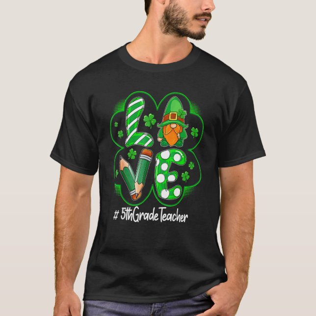 T-shirt Professeur Gnome Saint Patrick Amour Maternelle En (Devant)