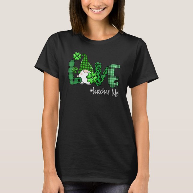 T-shirt Professeur Gnome Saint Patrick Amour Vie d'enseign (Devant)