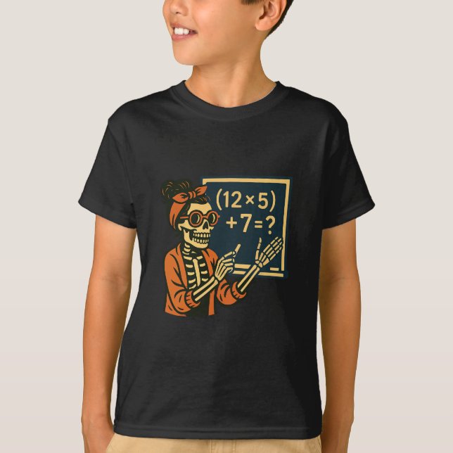 T-shirt Professeur Halloween Six Sept Mème 6 7 Squelette É (Devant)