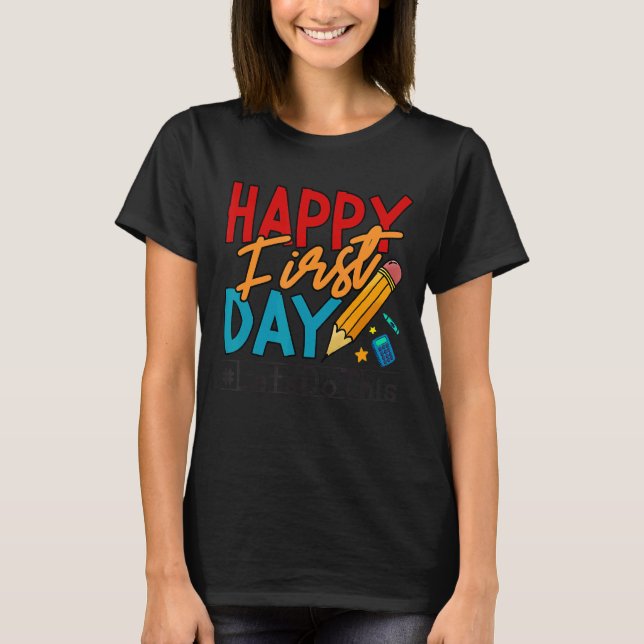 T-shirt Professeur Heureux Premier Jour Faisons Ce Bienven (Devant)