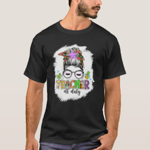 T-shirt Professeur hors service Messy Bun Lunettes de sole