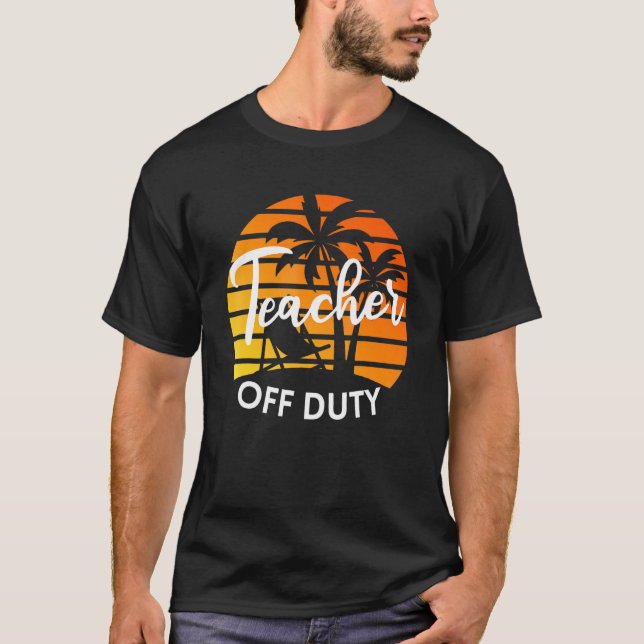 T-shirt Professeur hors service Plage d'été Palm Tree couc (Devant)