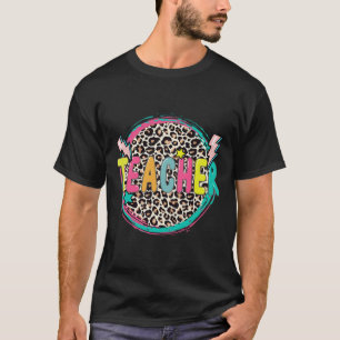 T-shirt Professeur Léopard Amusant Premier Jour D'école En