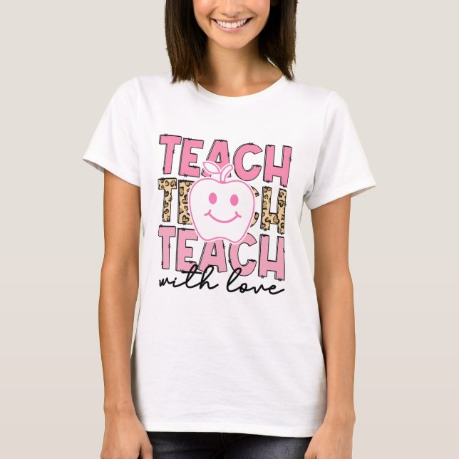 T-shirt Professeur léopard Appréciation Enseigner avec amo (Devant)