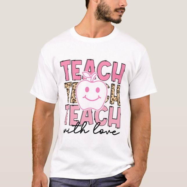 T-shirt Professeur Léopard Appréciation Enseigner Avec Amo (Devant)