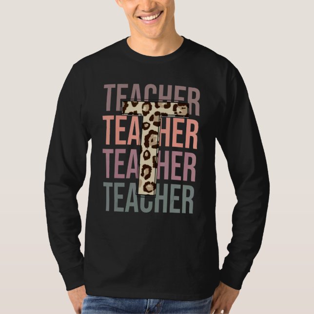T-shirt Professeur Léopard Professeur de rentrée des class (Devant)