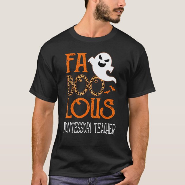 T-shirt Professeur Montessori Faboolous à la fête d'Hallow (Devant)