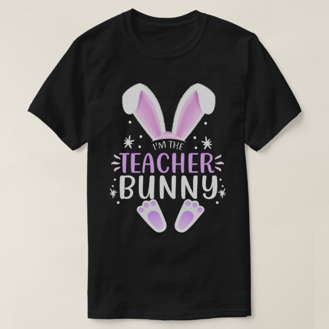 T-shirt Professeur Pâques jumelé Famille Fête Bunny Face C (Design devant)