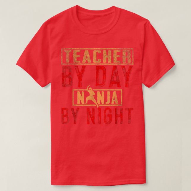 T-shirt Professeur par jour Ninja par nuit (Design devant)