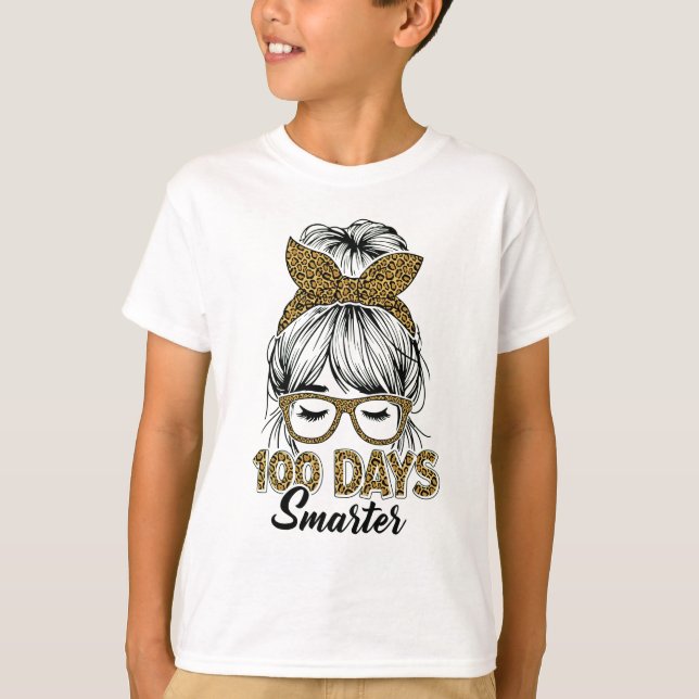 T-shirt Professeur plus intelligent 100 jours impression l (Devant)