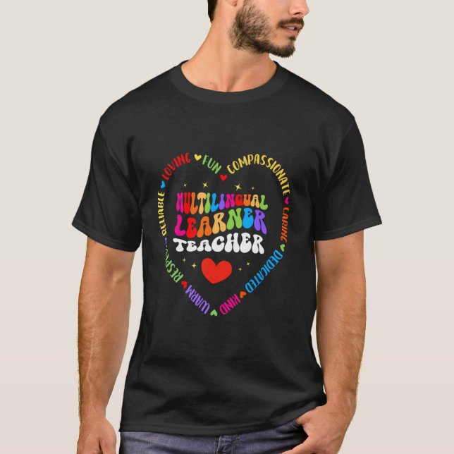 T-shirt Professeur polyglotte Groovy Maestra espagnol (Devant)