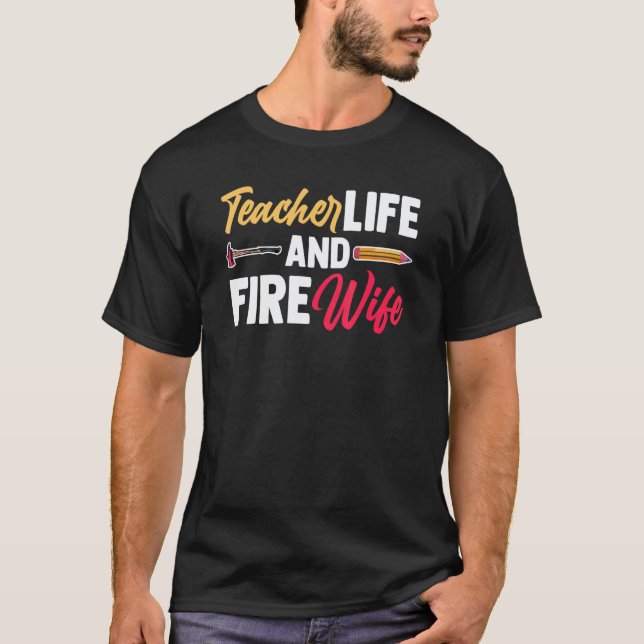 T-shirt Professeur Pompiers Fier Époux Pompière Lutte Cont (Devant)