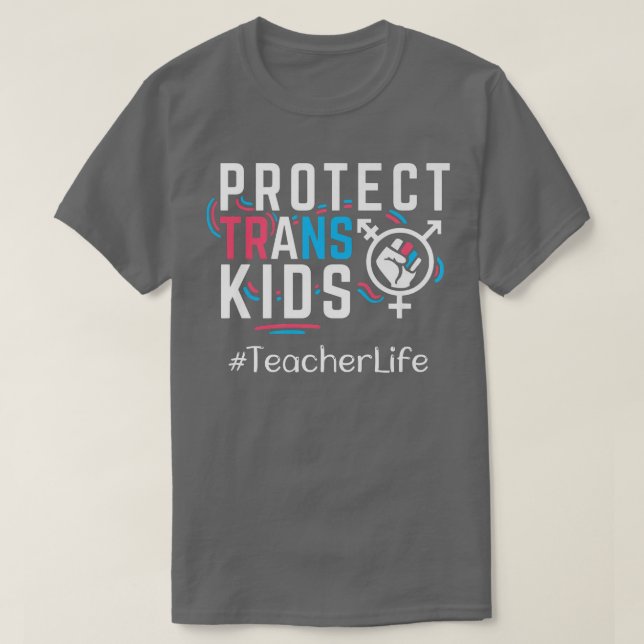 T-shirt Professeur Protéger les enfants trans Transgenre L (Design devant)