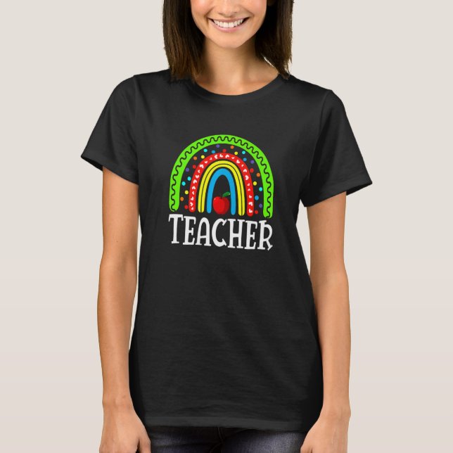 T-shirt Professeur Rainbow Graphisme Inspirationnel Enseig (Devant)