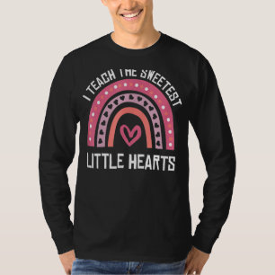 T-shirt Professeur Rainbow Valentines J'Enseigne Le Li Le