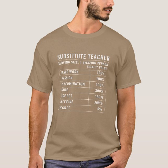T-shirt Professeur remplaçant Jour d'école garçon (Devant)