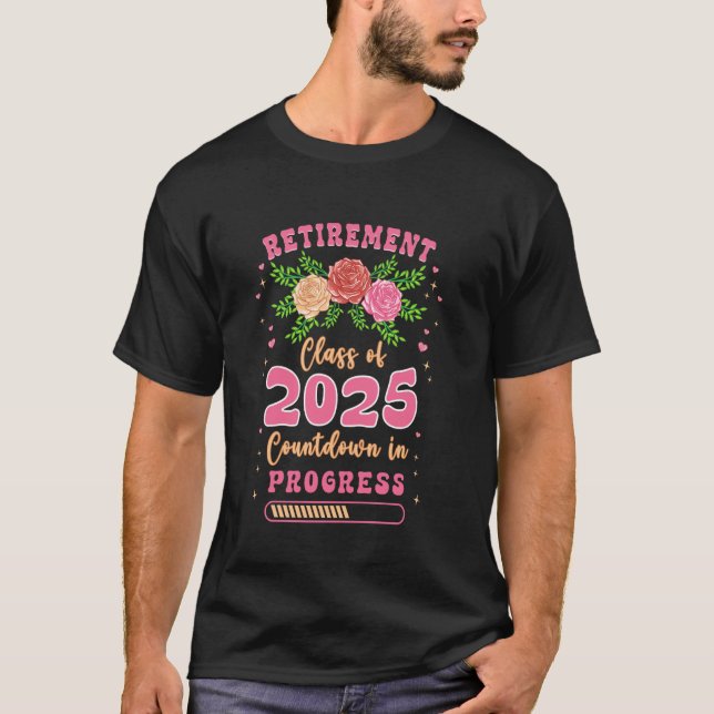 T-shirt Professeur retraité de la promotion 2025 décompte  (Devant)