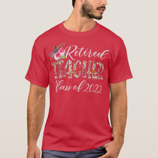 T-shirt Professeur Retraité Leopard Floral Classe De 202