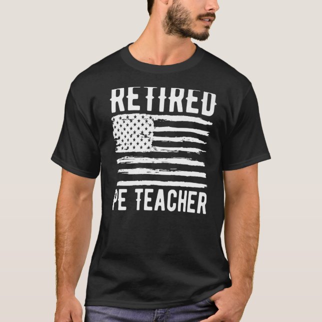 T-shirt Professeur retraité PE Profession drapeau américai (Devant)