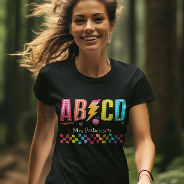 T-shirt professeur rétro abc retour à l'école (Créateur téléchargé)