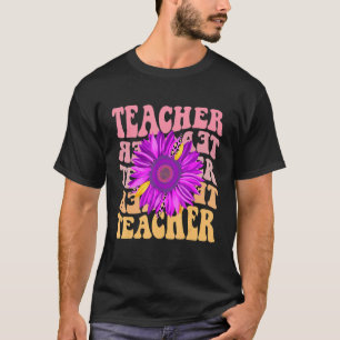 T-shirt Professeur rétro Daisy Colorée école primaire Te
